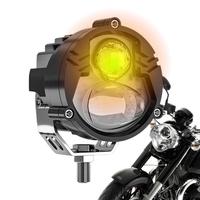 LED Motorcycle Headlight Waterproof Round Front Fog Light With 4 Lighting Modes Motorcycle LED Auxiliary Lamps Spot Beam