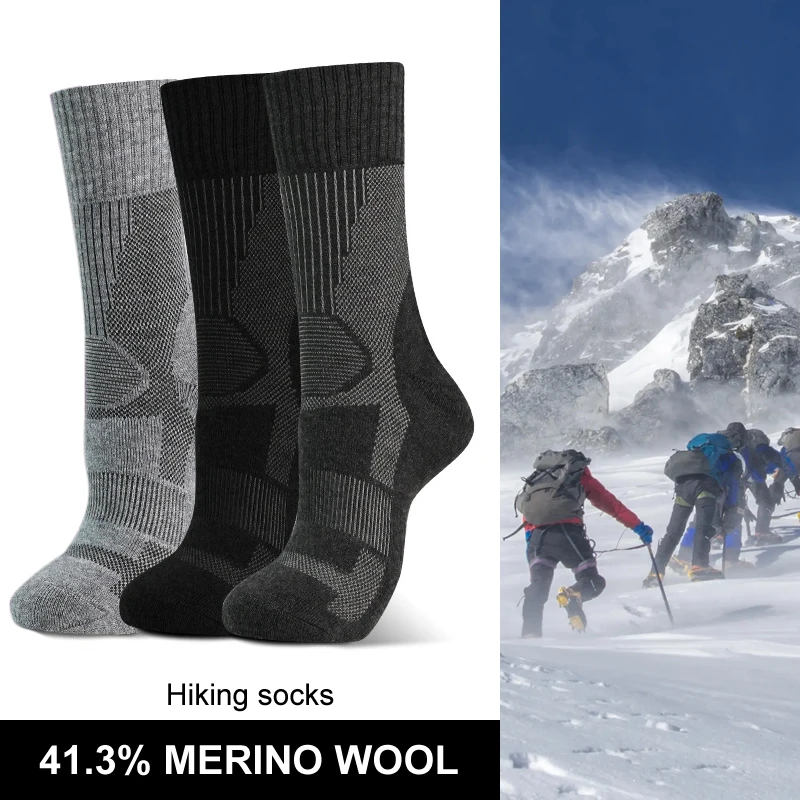 

5 Pairs/lot Merino Wool Socks Winter Outdoor Snow Sports Thickened Insulation Towel Bottom Mountaineering Skiing Hiking Socks