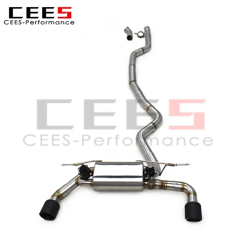 CEES Catback System For BMW M240/M240i F22 M235i 3.0T 2017-2024 Stainless Steel Valve Exhaust Pipe Muffler With Carbon Fiber Tip