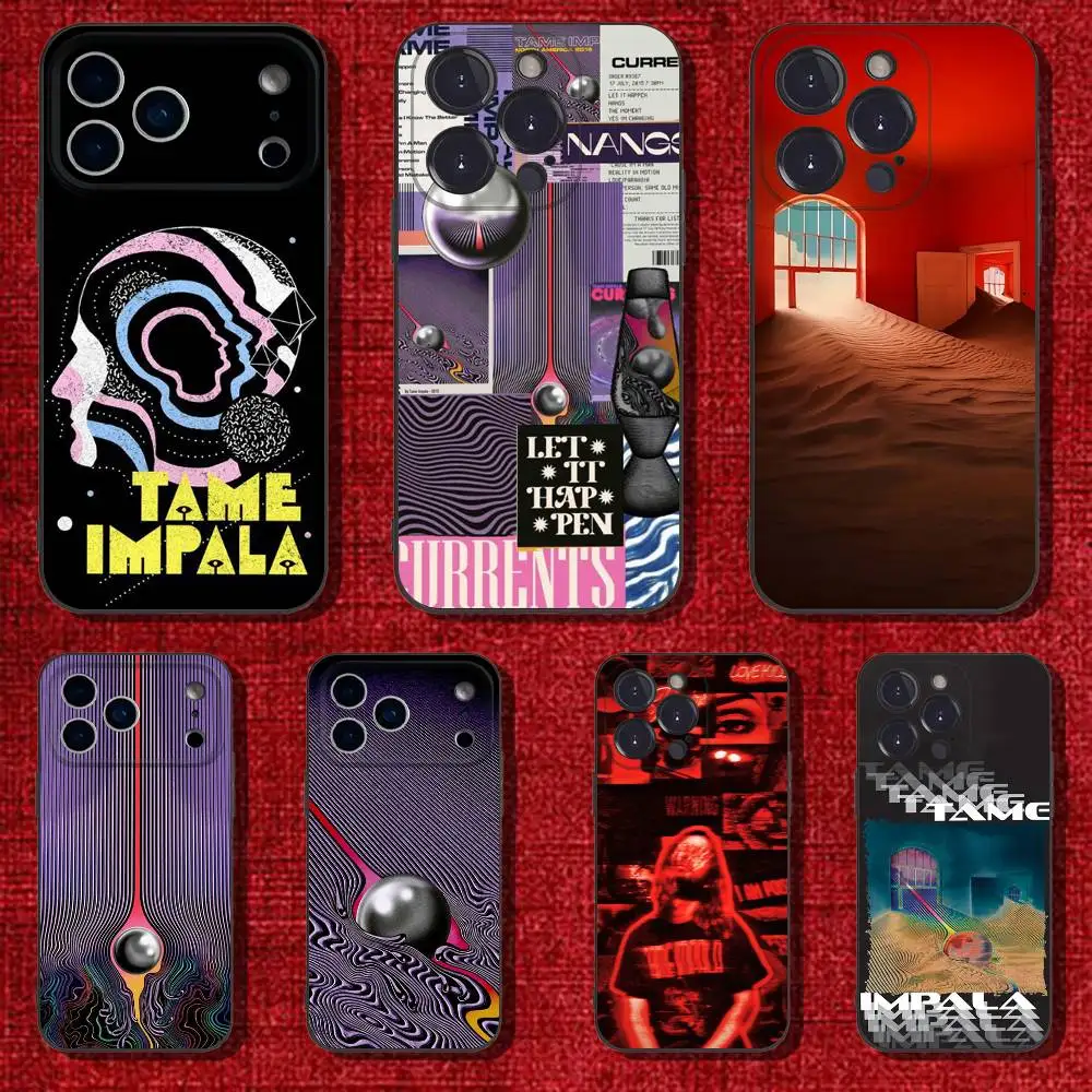 

T-Tame Impala Phone Case For iPhone 6,17,16,15,14,13,12,11 Plus,Pro Max,XS,X,XR,SE,Mini,8,7,Soft Silicone Black Cover