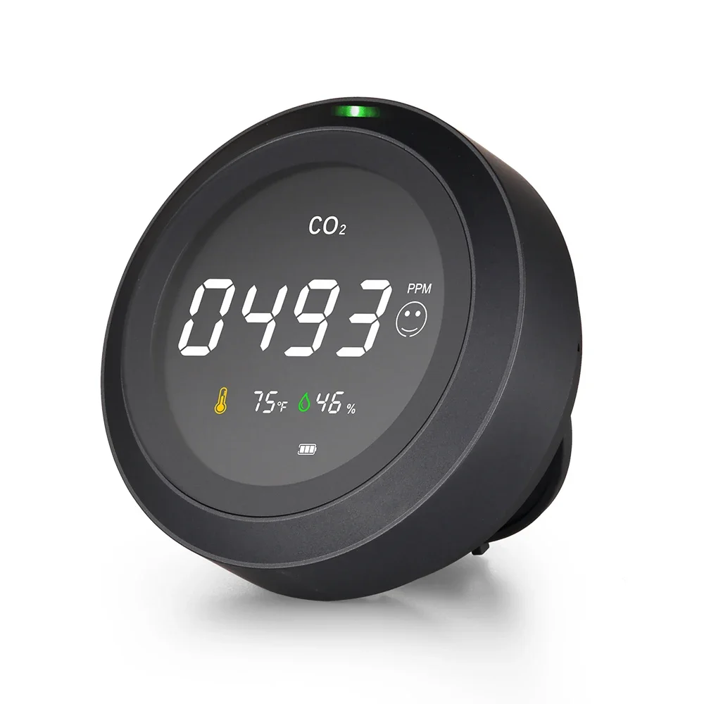 HABOTEST-Mini Qualidade do Ar NDIR Co2 Sensor, Detector de Temperatura e Umidade, Multifuncional, Portátil, 5000 PPM
