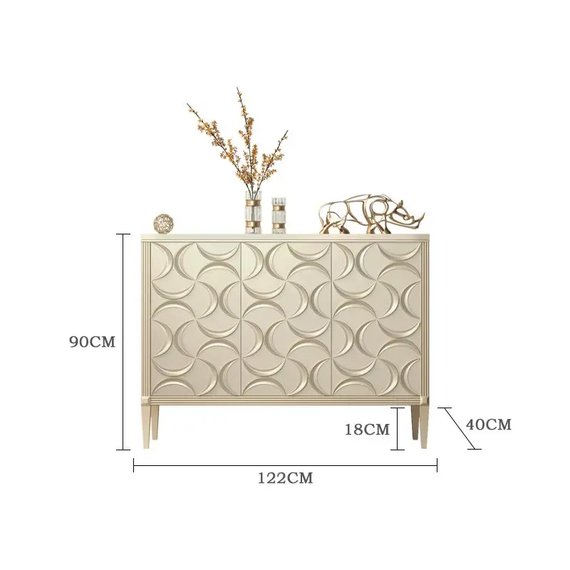 Armadietto da pranzo in legno massello di lusso leggero americano, armadietto da portico portaoggetti per soggiorno di design moderno e semplice