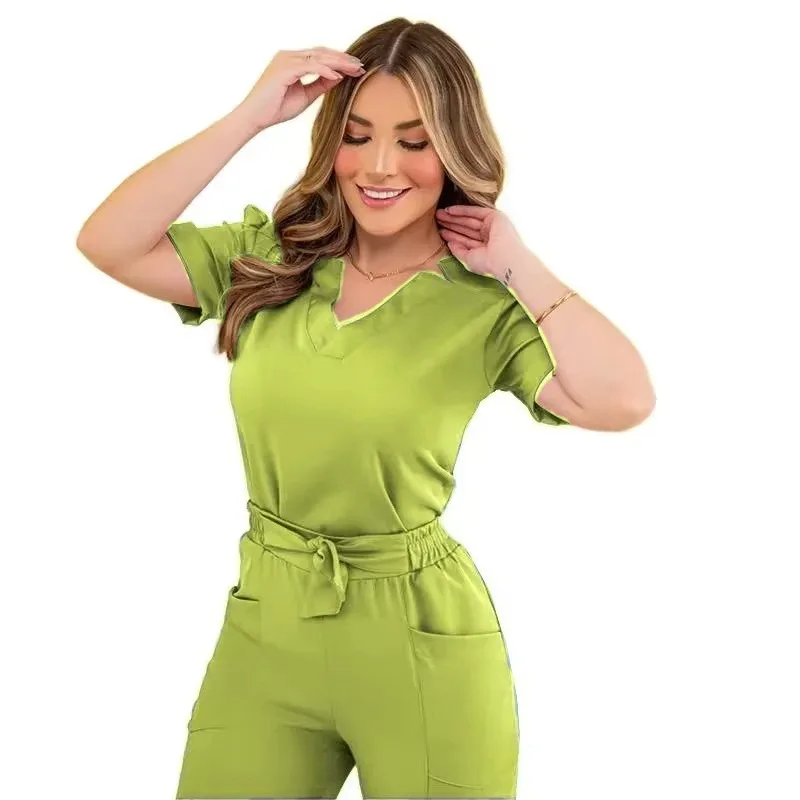 Hand Wash Clothes Set Summer Surgical Surgical Hand Wash Clothes Female Short Sleeve Brush Hands Beauty Work Clothes