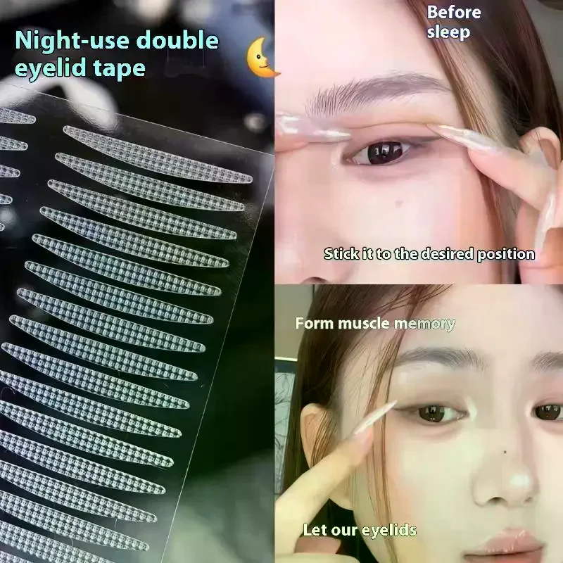 40/80pcs Sleep Memory Double Eyelid Stickers Invisibility For Hooded Eyes Invisible, Waterproof Eyelid Stickers
