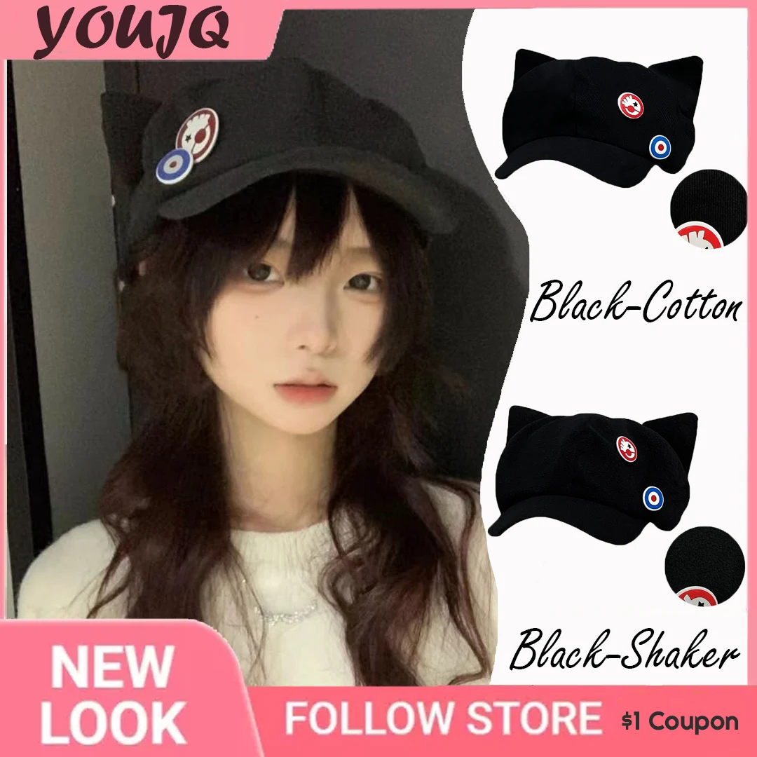 

Anime EVA Shikinami Asuka Rangure Cat Ear Shaker Fleece Hat Peak Baseball Cap Anime Cosplay Accessories Anime Peripheral Caps