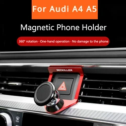 Magnetic Car Phone Holder For Audi A4 A5 B9 2017-2024 360 Rotatable Support Air Vent Phone Bracket Stand GPS Mobile Holder