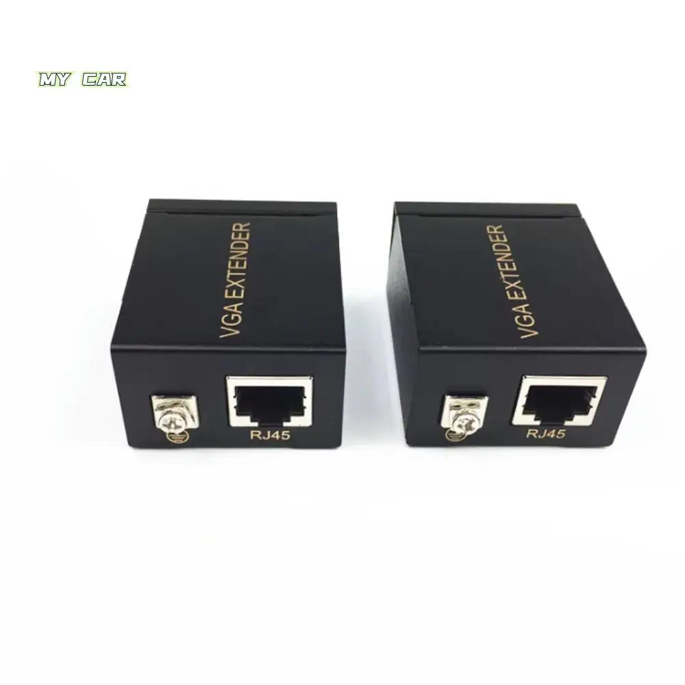 

Transmitter VGA Extender 60m Receiver VGA To RJ45 VGA To RJ45 Extender Repeater Adapter Extension Cable