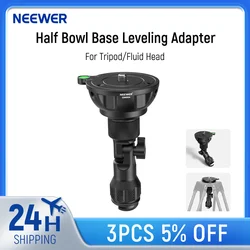 NEEWER 75mm Half Bowl Base Leveling Adapter with 180° Foldable Handle for Tripod/Fluid Head Aluminum Tripod Leveler