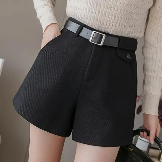 2024 New Women Summer High Waist A-Line Wide Leg Shorts Casual Suit Shorts Women Solid Short Pants Office Ladies Shorts LX516