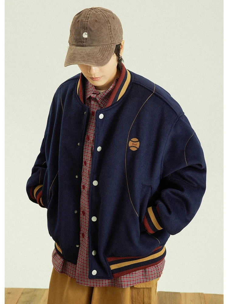 

GoodNorth Thiened Ретро Хлопковая бейсбольная куртка свободного покроя Зимняя верхняя одежда Молодежная повседневная одежда Полиэфирная ткань