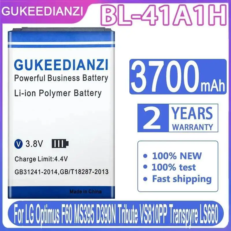 

3700Mah Mobile Phone Battery For LG Optimus F60 MS395 D390N Tribute VS810PP Transpyre LS660 Stable BL-41A1H