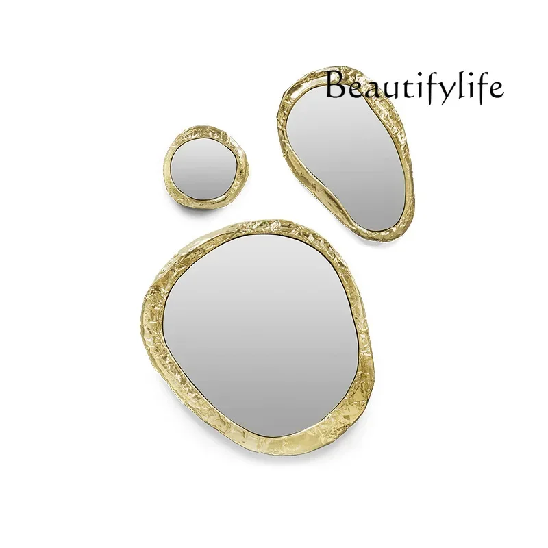 

Light luxury special-shaped wall-mounted decorative mirror living room wall villa entrance design creative art entrance mirror