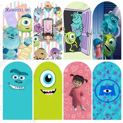 Monsters Inc Arch Backdrop Kids Birthday Party Photo Background Baby Shower Decoration Doubleside Polyester Photo Booth Prop
