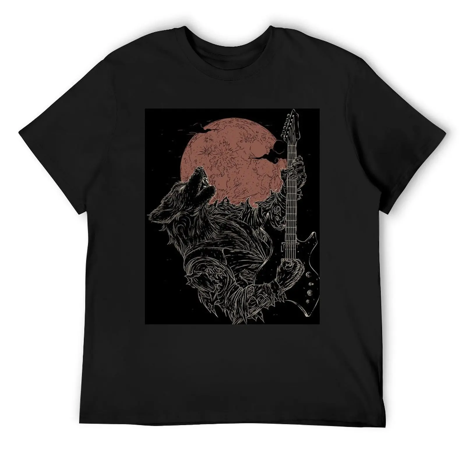Wolf Guitar Art T-Shirt oversized t shirt new edition hippie clothes summer clothes t shirts for men graphic