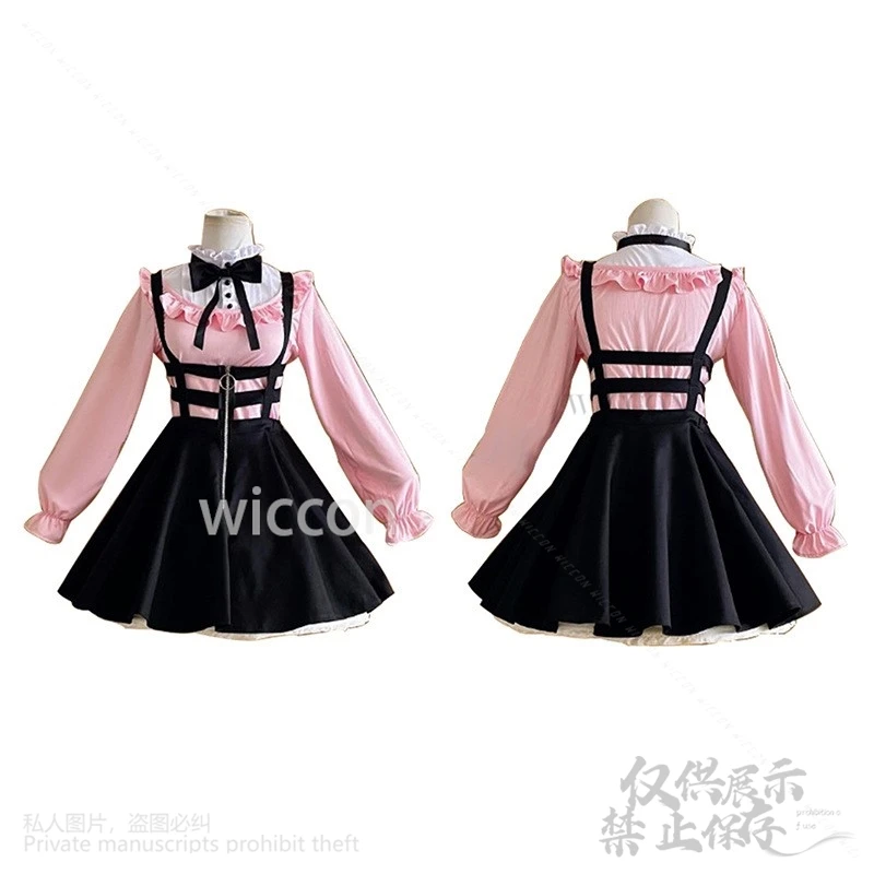 أنيمي IDOLM @ STER ألوان لامعة تأثيري Mayuzumi Fuyuko زي اليابانية الحلو Jirai Kei الفتيات القوطية لوليتا JK قميص فستان