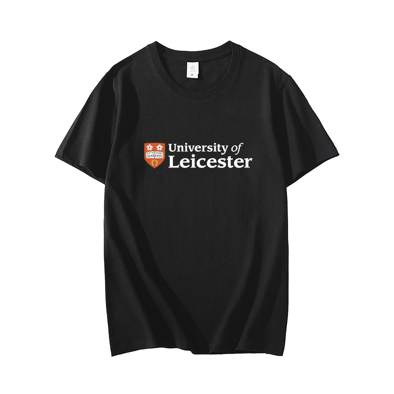 

University of Leicester Memorial Summer Cotton T Shirts Men Simple O Neck Stretch Solid New Tops Clothing Casual Tshirt Man