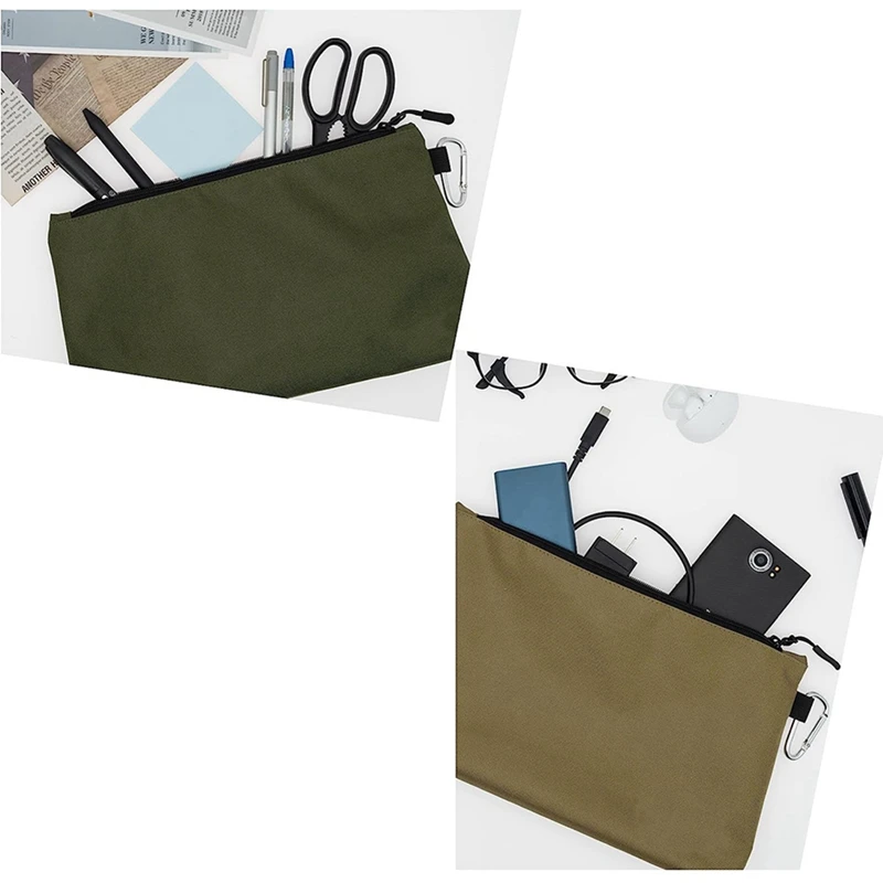 Bolsa de herramientas con cremallera, bolsa de herramientas, bolsa de almacenamiento multiusos, bolsa de herramientas resistente con cremallera para herramientas, estacionaria duradera, 2 uds.