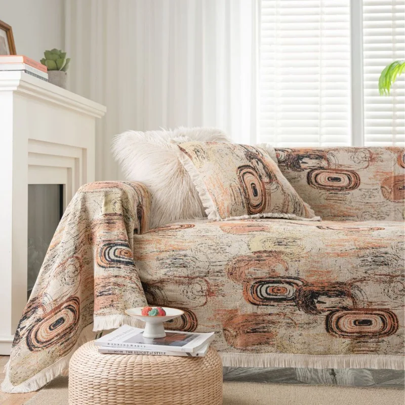 New Retro Sofa Towel Anti-cat Scratch Thick Sofa Cover Blanket Recliner Cover Towel Bed Sheet Blanket Home Decoration