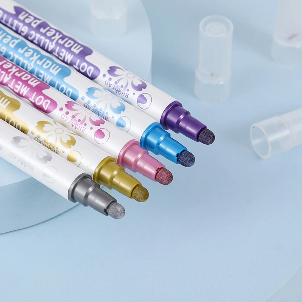 

5 Colors Highlighters Double Headed Round Toe For Painting Shoes DIY Writing Taking Note Art Office Stationery School Supplies