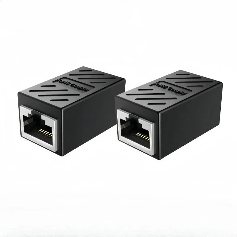Network Cable Pair Connector Extender Adapter RJ45 Network Gigabit Dual Pass Crystal Head Broadband Adapter Interface Straight T
