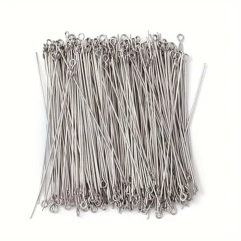 

100PCS 16-50mm Mini Metal Wire Eyepins Beading Small Open Eye Head Pins Needles Bulk for DIY Craft Bead