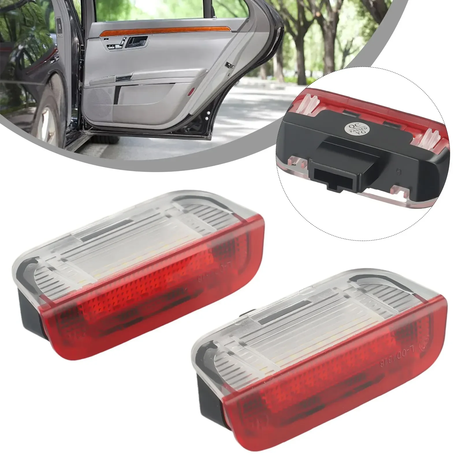 2Pcs Red White Lens Car LED Door Panel Courtesy Warn Light For Passat B6 B7 B8 CC 1K0947411A 1K0947411B Led Door Courtesy Lights