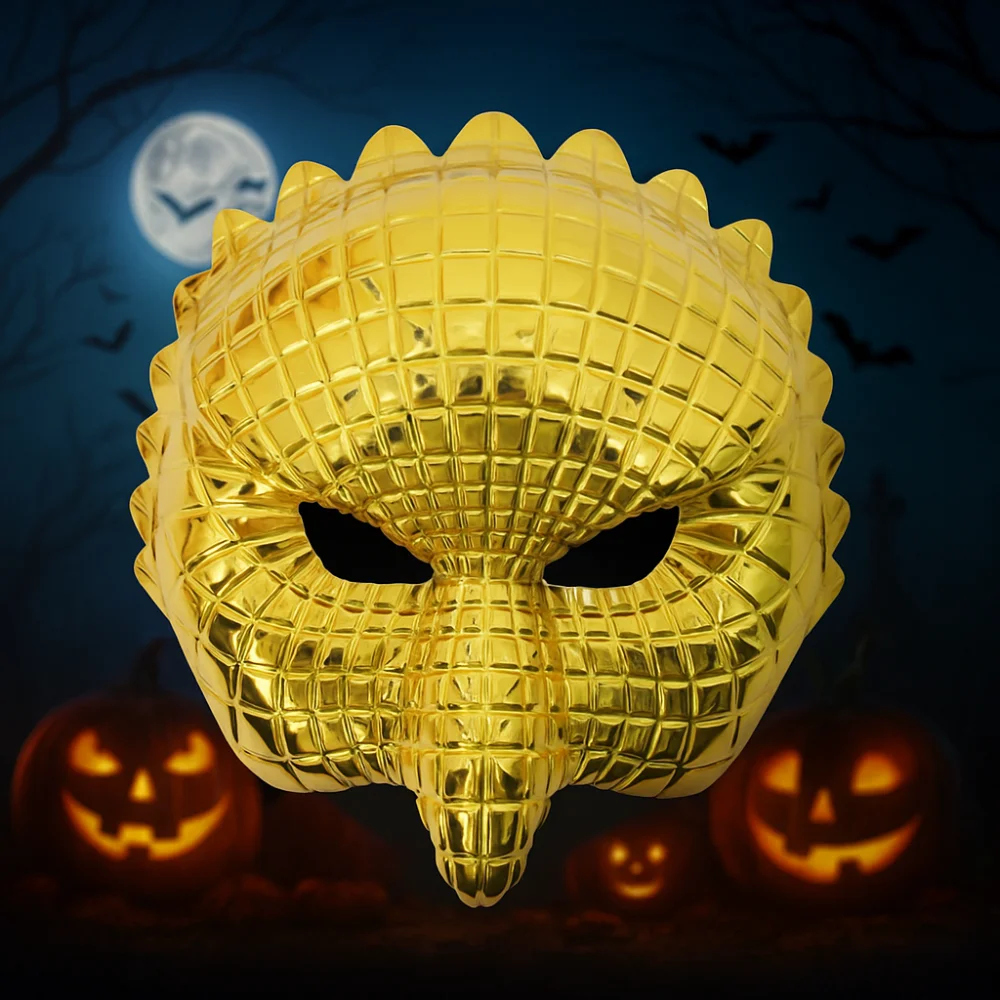 Retro Golden Halloween Masks Elastic Rope Cosplay Costume Full Face Mask Cartoon Plastic Masquerade Props Men