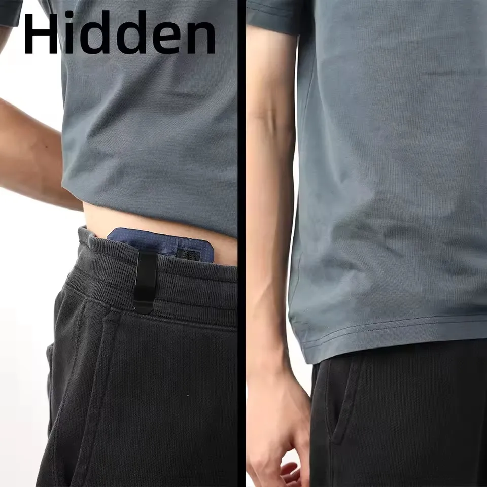 Travel Security Money Bag RFID Blocking Card Holder Purse Hidden Clip Stash for Men Women Secret Pocket Waist Pack Mini Wallet