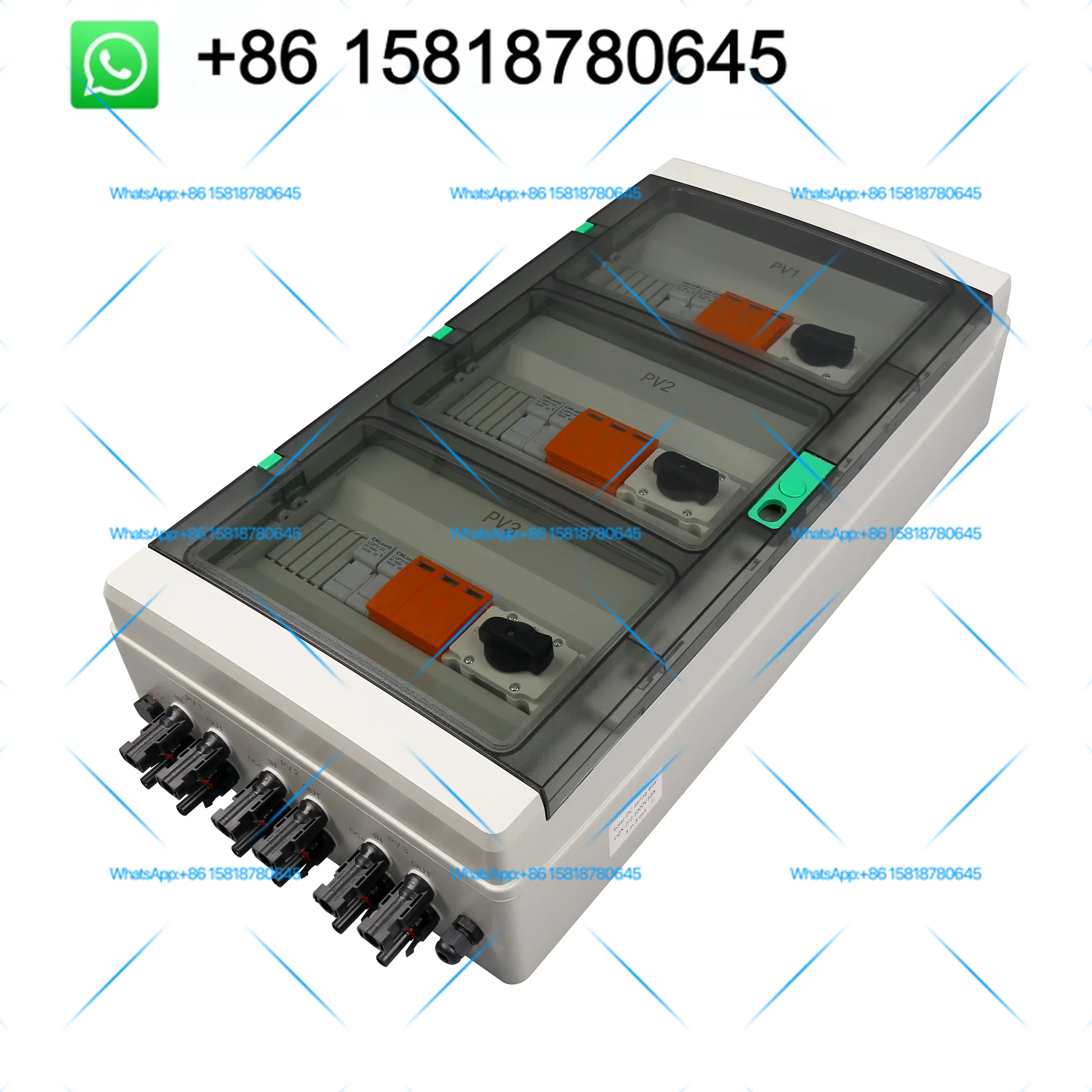 1000V Waterproof Plastic Solar PV AC + DC Combiner Box 3 Input 3 Output String Junction Box 3 Solar Cooker Solar Freezer Outputs