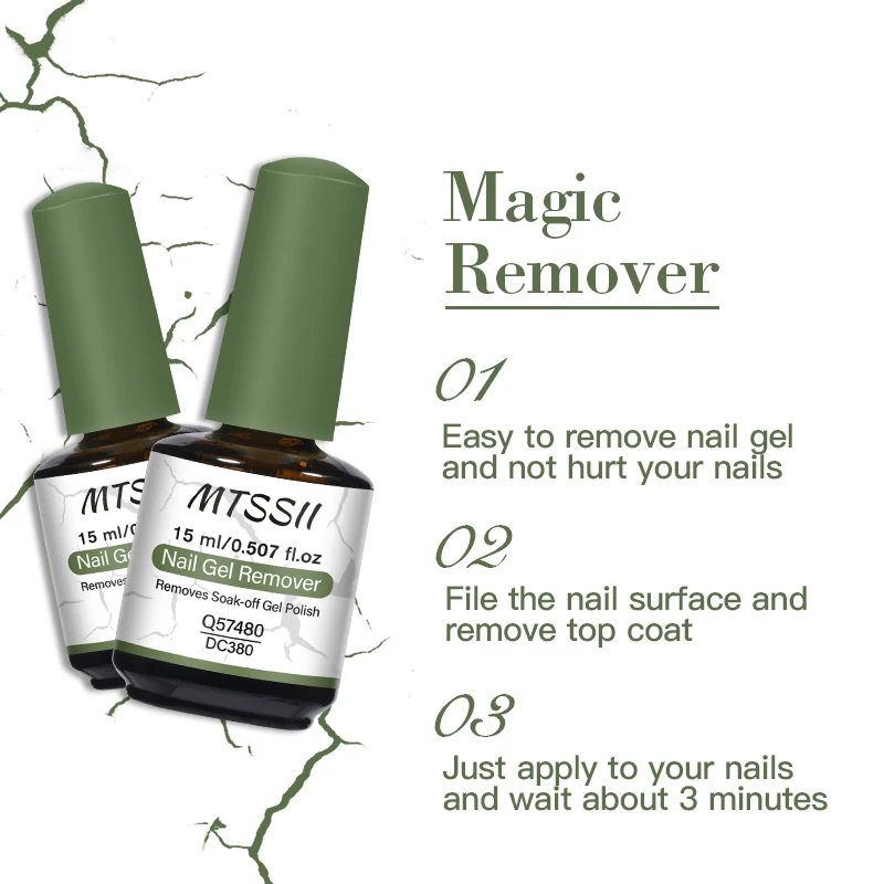 Mtssii 15ml Magic Remover Nail Gel Polish Remover UV Gel Polish Delete Magic Burst Nail Gel Remover Semi Permanent Varnish