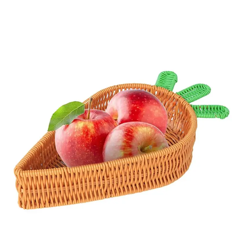 Easter Rattan Storage Baskets Carrot Shaped Basket Fashionable Charm Cute Candy Snack Organizer Carrot Easter Theme gift Baskets