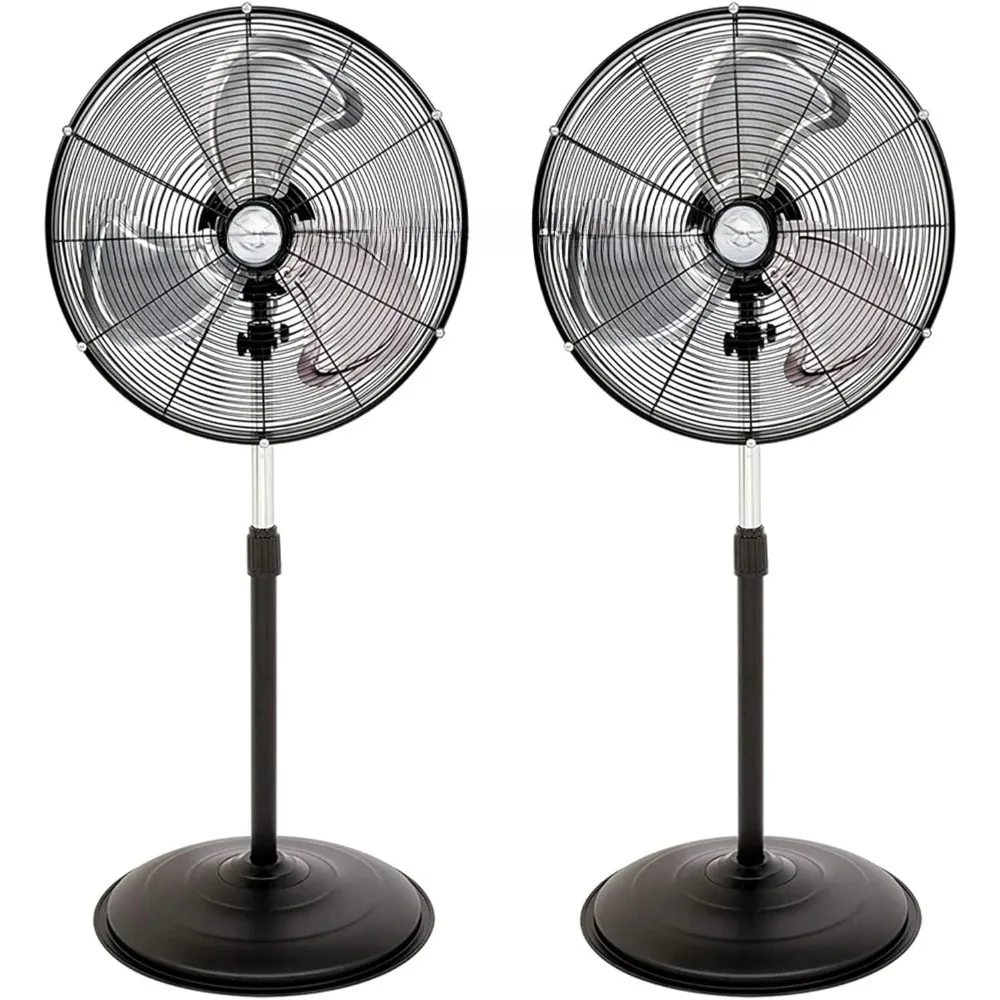 Oscillating base bracket fan, 2 packs, for indoor and outdoor, home and bedroom, as well as patio size 24.8