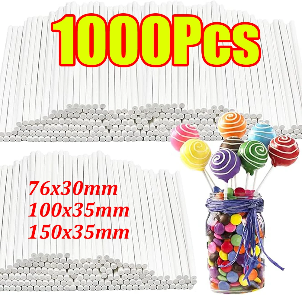 100-1000 pièces bâtons de sucettes en papier noyau solide pour la salle à manger de fête chocolat sucre bonbons sucette Pop ventouse bâtons gâteau Pop bâton