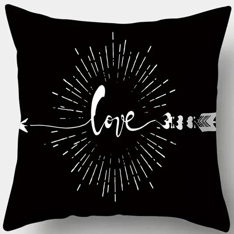 Love Arrow & Geometric & Pineapple & Panda Pattern Cushion Cover Suitable for Sofa Bedroom Car Pillow Cover