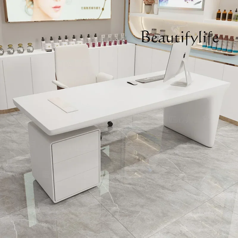 

Beauty consultation table Cream style designer computer desk Reception negotiation desk
