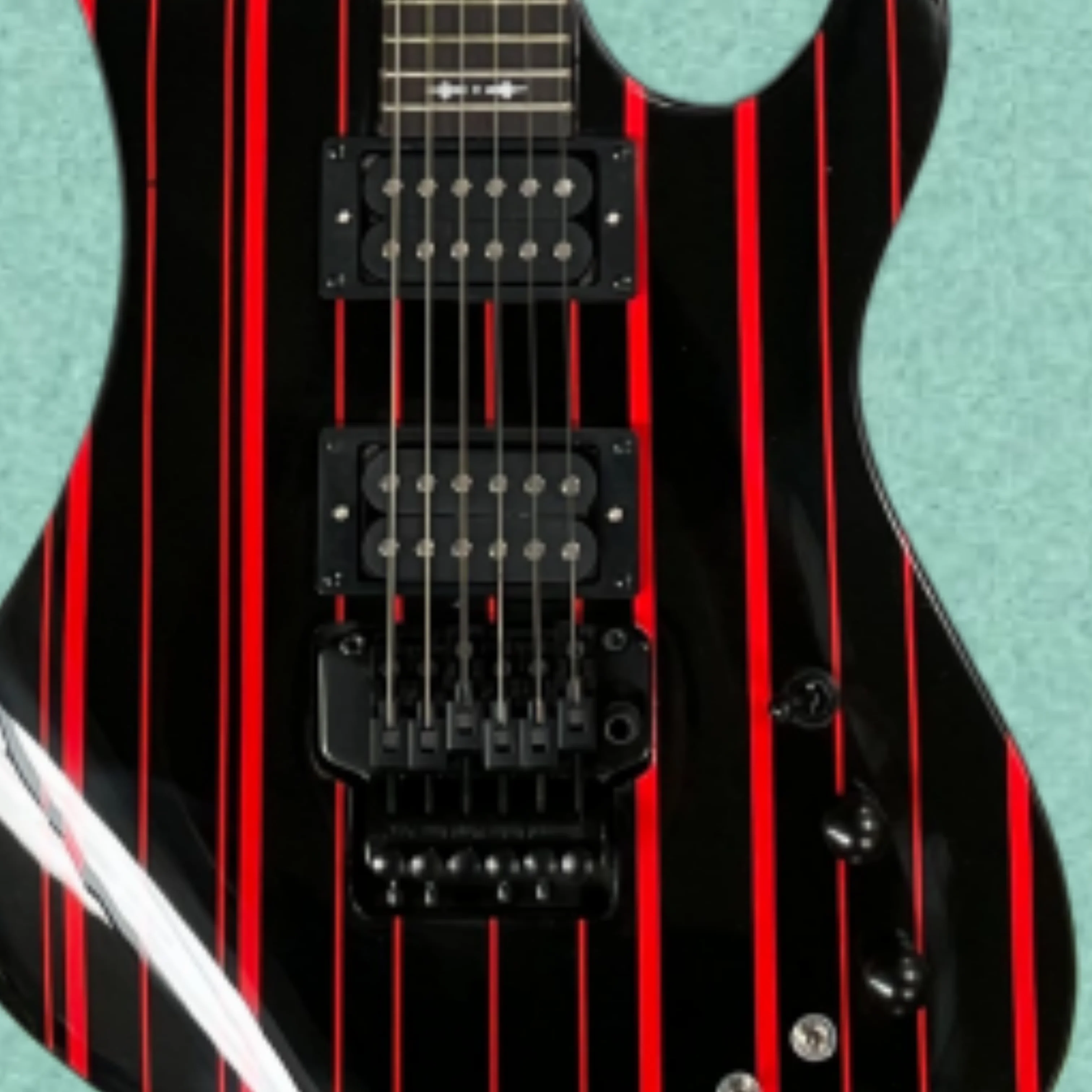Electric Guitar Beginner - 6현 블랙 일렉트릭 기타, 레드 세로