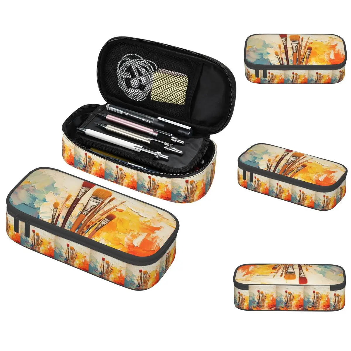 

Colour Paint Brush Brushes Print Pencil Case for Kids School Pen Box Pencil Bag Stationery Supplies Pen Holder Bag