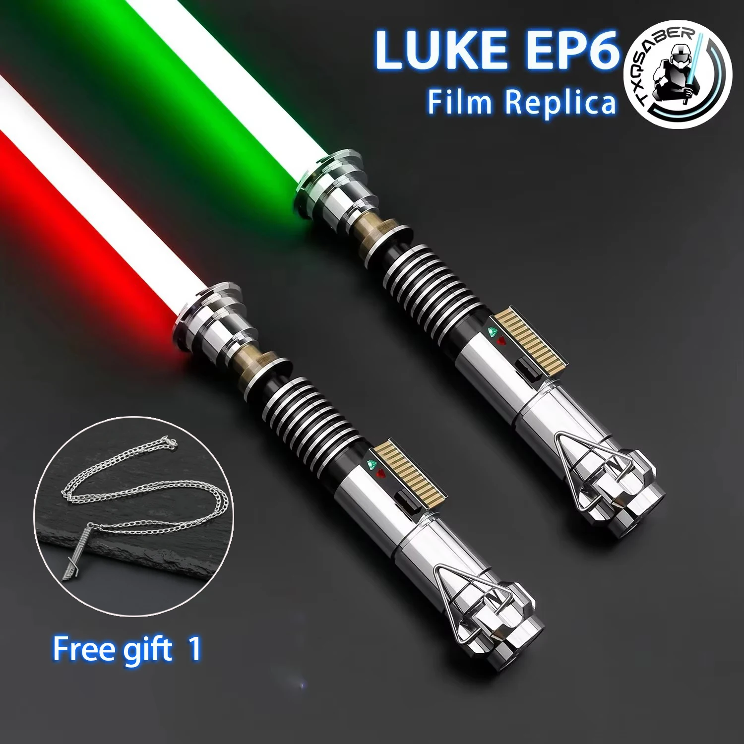 

TXQSABER Luke EP6 RGB Pixel heavy dueling laser sword Smooth Swing Metal Handle lightsaber Cosplay 27set Soundfonts foc dueling