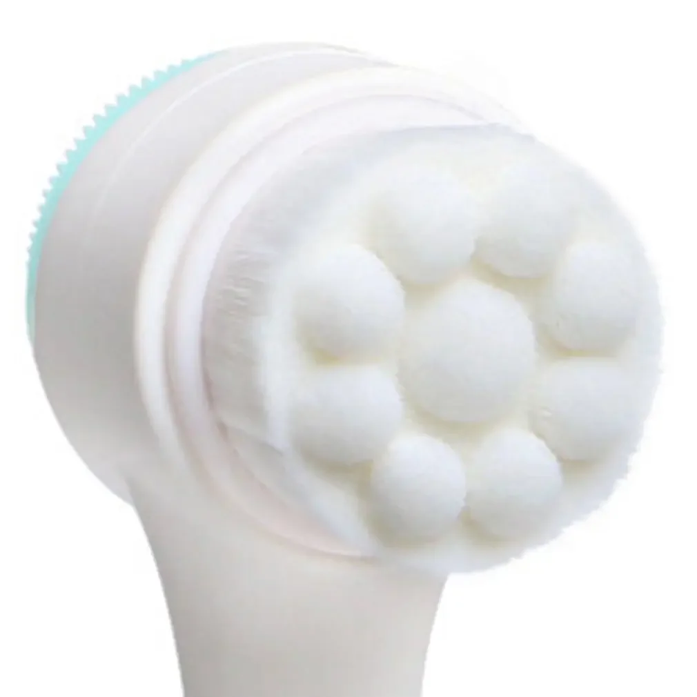 Double-sided Silicone Facial Cleanser Wash Brush Soft Mild Fiber Face Cleaning Washing Tool Skin Care Tool