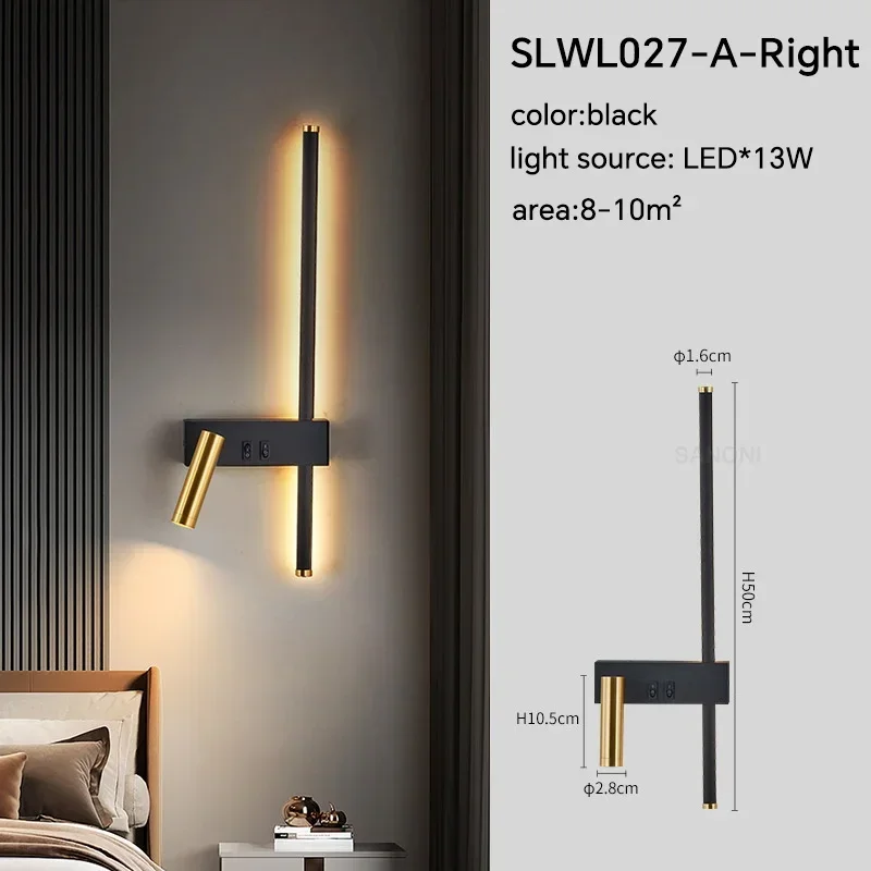 DAMIASMIL Moderne verstellbare LED-Wandleuchte für Wohnzimmer, Sofa, Hintergrund, Schlafzimmer, Nachttisch, Wandleuchte, Treppe, Gang, Heimdekoration, Beleuchtungskörper 5