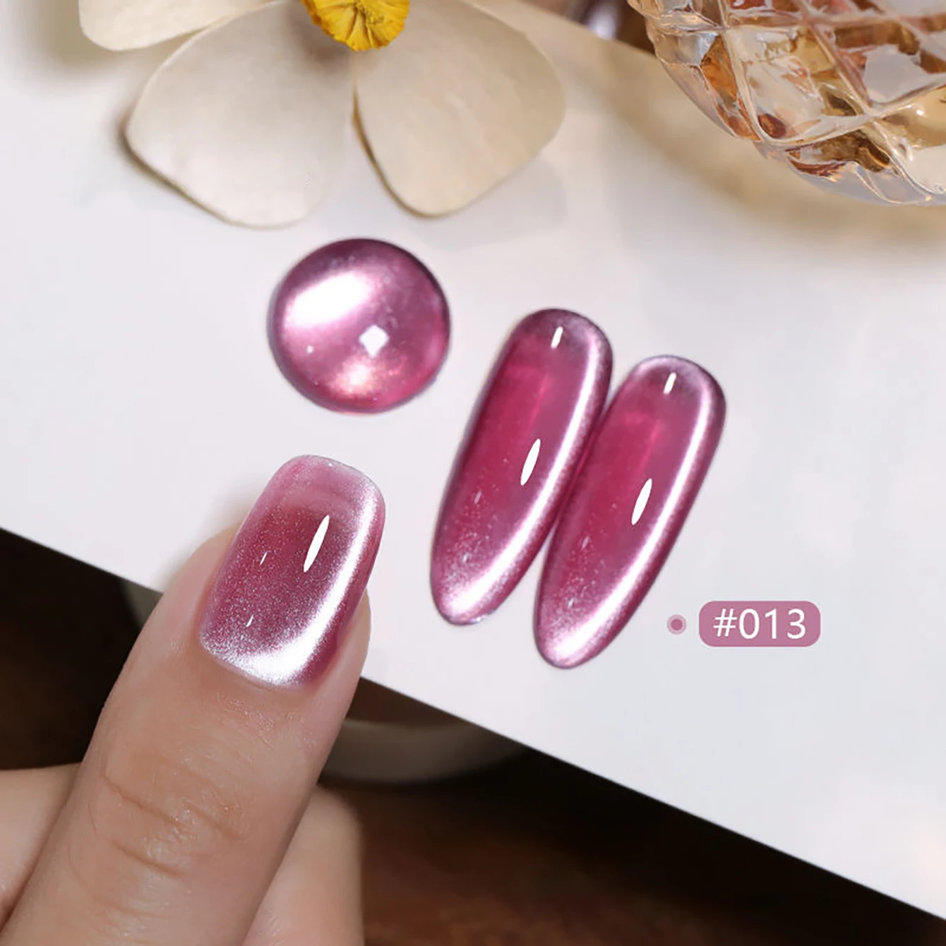 1 個 PSK レトロピンクキャットアイジェルネイルポリッシュアイス透明美白月光磁器白キャットアイ光線療法ネイルアート