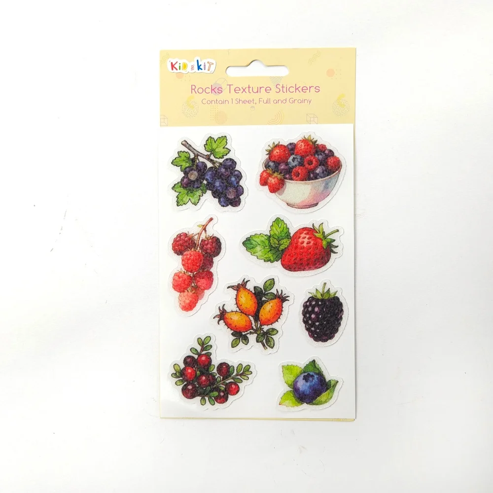 Creative Path 3D-getextureerde zintuiglijke stickers Scrapbooking Matte Dessert Taarten Fruit Deco Stickers voor Journaling Laptop Telefoonhoesje