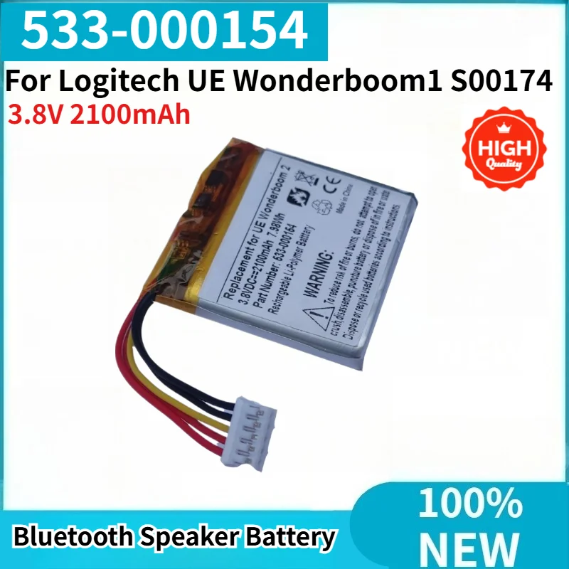 For Logitech UE Wonderboom1 S00174 Bluetooth Speaker High Quality 533-000154 Replacement Battery 3.8V 2100mAh