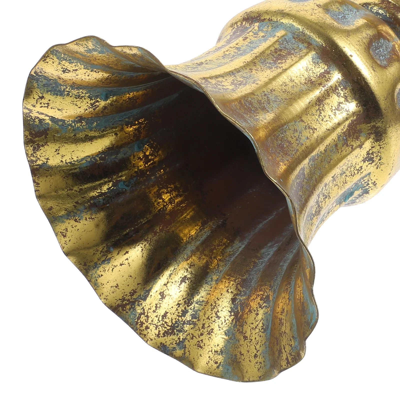 

Metal Iron Art Flowerpot Vintage Style for Home Decoration Floral Arrangement Tabletop Vase Dried Flower Storage Pot