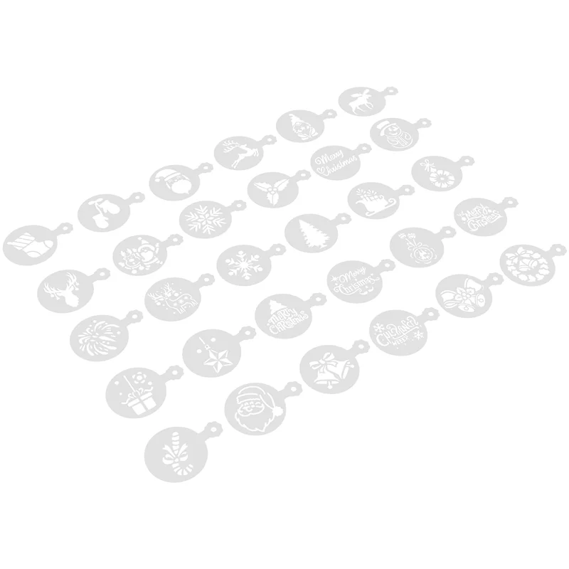 PORK-30 шт. трафареты для печенья, шаблоны для торта, трафареты для кофе, многоразовые шаблоны для трафаретов для торта, формы для тиснения