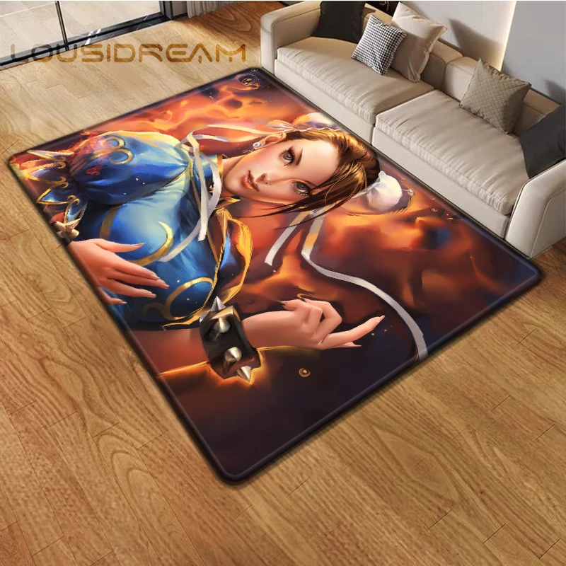 Retro Game Street Fighter Gamer Area Rug, Non-Slip Floor Mat, Carpet for Living Room Bedroom, Sofa, Doormat, Decoration, Kid Pl