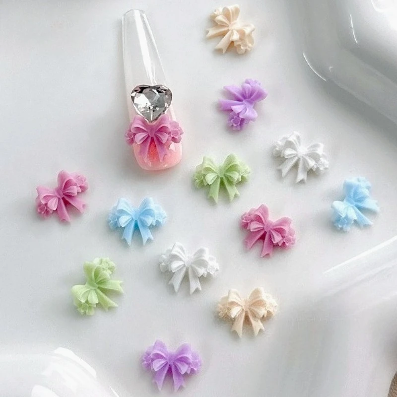 أشرطة الراتنج الملونة لطيف Bowknot سحر ربطة القوس فيونكة الفرنسية محب حساسة العطاء مسمار الفن زينة مانيكير أدوات اكسسوارات