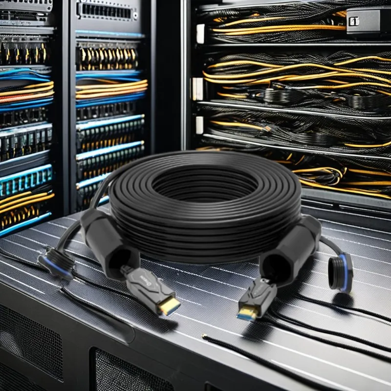 DTECH 4K 60Hz Optical High Speed Armored HDMI Engineering Cable With Waterproof Case 40m