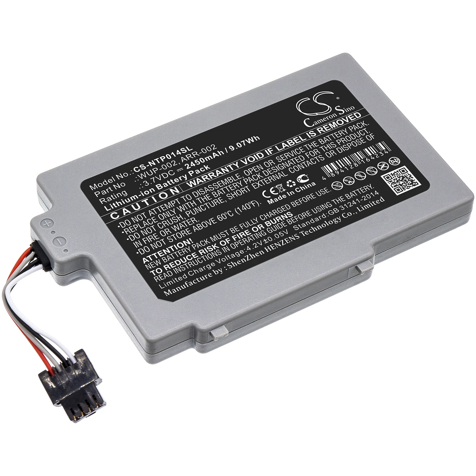 

Game Cons 2450mAh / 9.07Wh Battery For Nintendo：ARR-002，WUP-002，Wii U 8G，Wii U 8G GamePad，Color：Grey，Volts：3.70V