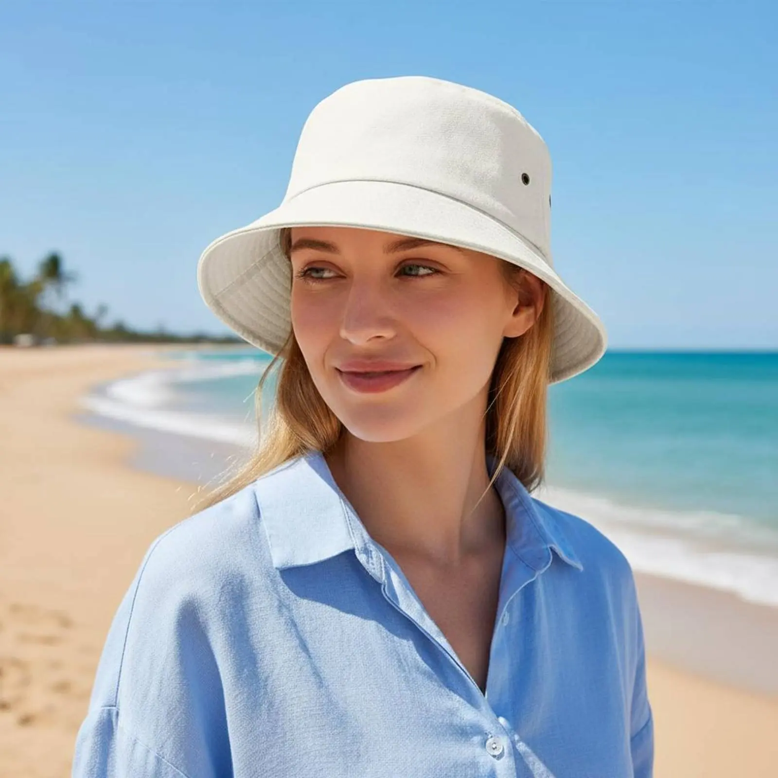 

Cotton Sun Hat Hat Retro Design Eyelet Sun Hat Hat Headwear Lightweight Protection for Women, Travel, Outdoor